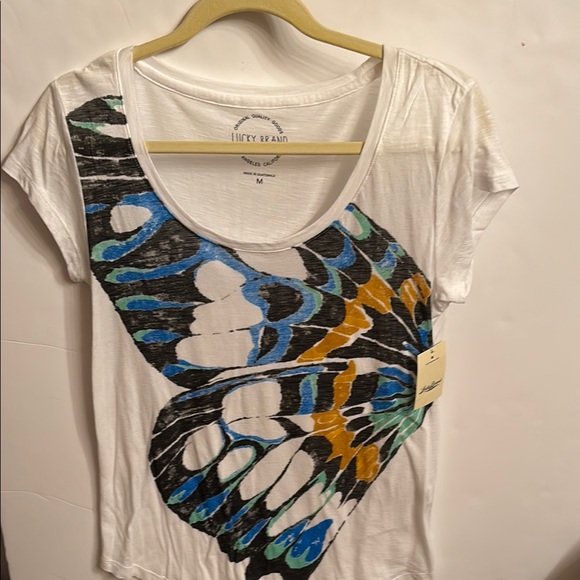 Lucky Brand Tops - NWT Lucky Brand White Tee with Butterfly Design M soft